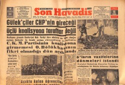 Son Havadis Gazetesi 5 Kasım 1961 - Mahmut Baler Beraet Etti - Suruç'ta Sel 70 Evi Yıktı GZ158866 - Gökçekoleksiyon