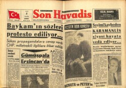 Son Havadis Gazetesi 5 Kasım 1963 - Baykanın Sözleri Protesto Ediliyor... GZ65366 - 2