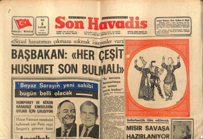 Son Havadis Gazetesi 5 Kasım 1968 - Mısır Savaşa Hazırlanıyor GZ99052 - 1