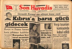 Son Havadis Gazetesi 5 Mart 1964 - Kıbrısa Barış Gücü Gidecek GZ69824 - 1