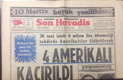 Son Havadis Gazetesi 5 Mart 1971 - 4 Amerikalı Kaçırıldı - GZ12162 - 2