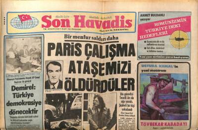 Son Havadis Gazetesi 5 Mart 1981 - Paris Çalışma Ataşemizi Öldürdüler GZ97943 - 1