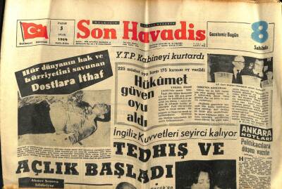Son Havadis Gazetesi 5 Ocak 1964 - İngiliz Kuvvetleri Seyirci Kalıyor,Kıbrısta Tedhiş Ve Açlık Başladı GZ59424 - 1