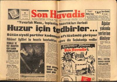Son Havadis Gazetesi 5 Şubat 1962 - Nuri Beşer Müdafaasını Bugün Yapacak GZ80513 - 1