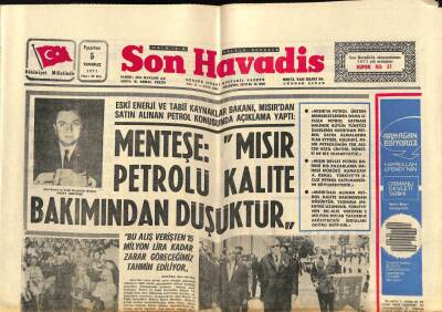 Son Havadis Gazetesi 5 Temmuz 1971 - Türk Tarihinde İlk Defa Deniz Hava Kuvveti Kuruluyor... GZ74177 - 1