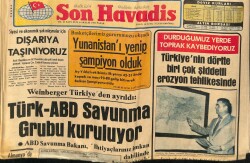 Son Havadis Gazetesi 6 Aralık 1981 - Türk - ABD Savunma Grubu Kuruluyor GZ65391 - 1