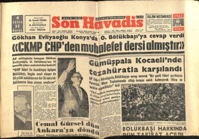 Son Havadis Gazetesi 6 Ekim 1961 - Gümüşpala Kocaelinde Tezahüratla Karşılandı GZ74189 - 1