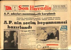 Son Havadis Gazetesi 6 Eylül 1965 - Güvenlik Konseyi Keşmirde Ateşin Kesilmesini İstedi GZ65780 - 1