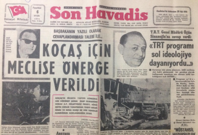 Son Havadis Gazetesi 6 Eylül 1971 - Koçaş İçin Meclise Önerge Verildi - GZ12886 - 2