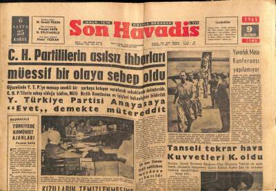 Son Havadis Gazetesi 6 Haziran 1961 - Yeni Türkiye Partisi Anayasaya Evet Demekte Mütereddit GZ56516 - 1