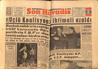 Son Havadis Gazetesi 6 Kasım 1961 - 15 Bin Belediye İşçisi İdareden Şikayet Ediyor GZ69498 - 2