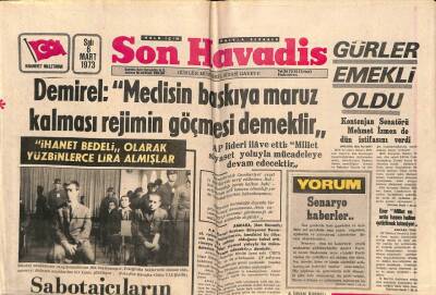 Son Havadis Gazetesi 6 Mart 1973 - 2 İspanyol Uçağı Havada Çarpıştı 69 Kişi Öldü GZ69470 - 2