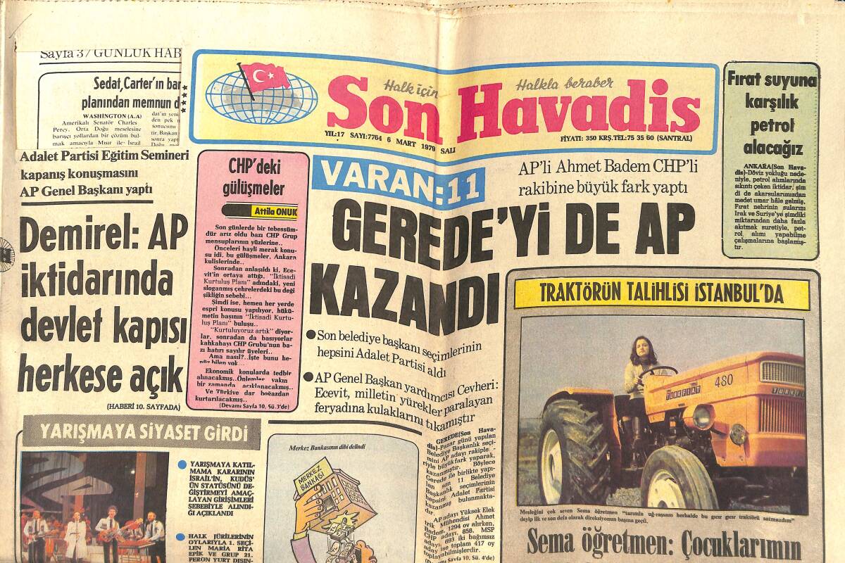Son Havadis Gazetesi 6 Mart 1979 - Farah; İran Artık Şah İçin Uzak Bir Hayal Oldu - Muppet Show'un Kuklaları Nureyev'i De Dize Getirdi GZ143091 - 1