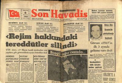 Son Havadis Gazetesi 6 Mayıs 1965 - Makarios Zevahiri Kurtarmak İstiyor - Dodanda Petrol Bulundu GZ123990 - 1