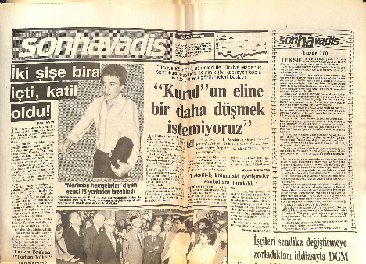 Son Havadis Gazetesi 7 Ağustos 1984 - Milli Piyango Gönüllü Vergidir! - İstanbul'un Tarihi Buluntuları Sergilendi! GZ142987 - 1