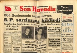 Son Havadis Gazetesi 7 Aralık 1963 - Makariosun Teklifi Dün Reddedildi GZ65326 - 1
