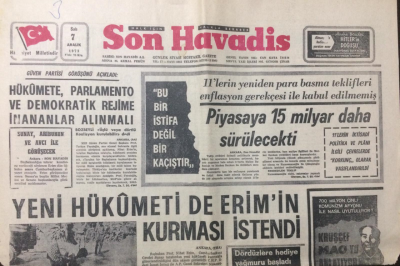 Son Havadis Gazetesi 7 Aralık 1971 - Yeni Hükümeti De Erimin Kurması İstendi - GZ12235 - 2