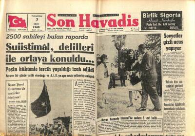 Son Havadis Gazetesi 7 Ekim 1963 - Bayan Kennedy İstanbulda Sadece 5 Saat Kaldı GZ102060 - 2