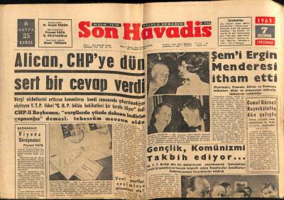 Son Havadis Gazetesi 7 Haziran 1961 - Şemi Ergin Menderesi İtham Etti GZ56517 - 1