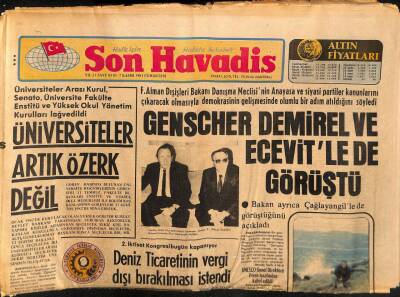 Son Havadis Gazetesi 7 Kasım 1981 - Üniversiteler Artık Özerk Değil GZ99133 - 1