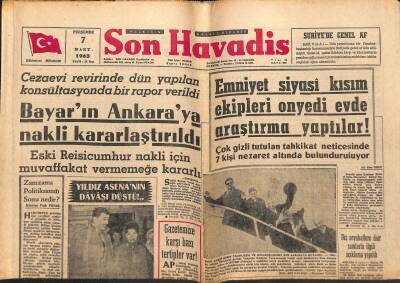 Son Havadis Gazetesi 7 Mart 1963 - Trevi Sarayını Onasis Alacak - Bayarın Ankaraya Nakli Kararlaştırıldı GZ121087 - 1