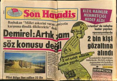 Son Havadis Gazetesi 7 Mart 1980 - Hatayın Tek Cumhurbaşkanı Tayfur Sökmen Toprağa Verildi GZ74139 - 1