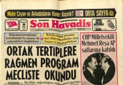 Son Havadis Gazetesi 7 Nisan 1975 - CHP Milletvekili Mehmet Reşa AP Saflarına Katıldı GZ65317 - 1