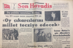 Son Havadis Gazetesi 7 Ocak 1967 - Sunay Hataya Göz Dikenlere İhtarda Bulundu - GZ12799 - 2