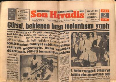 Son Havadis Gazetesi 7 Temmuz 1961 - Bulgarlar 17 Balıkçımızı Serbest Bırakıyor GZ77450 - 1