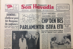 Son Havadis Gazetesi 7 Temmuz 1972 - CHPden Beş Parlementer İstifa Etti - GZ12494 - 2