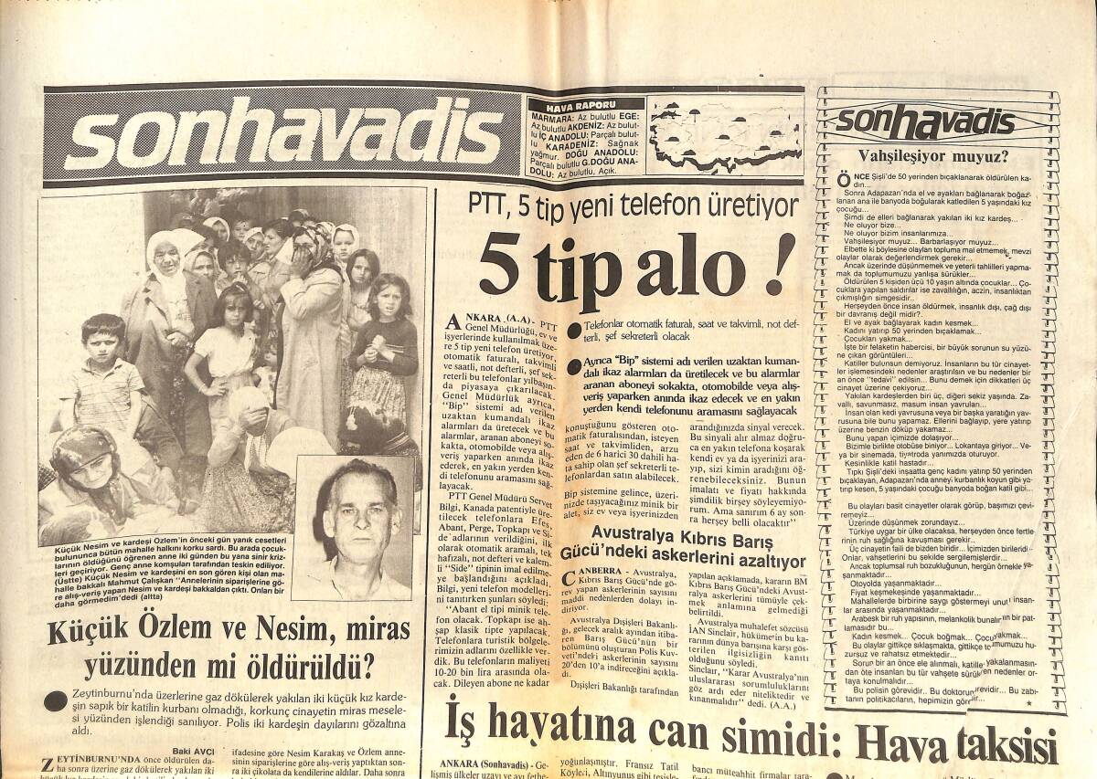 Son Havadis Gazetesi 8 Ağustos 1984 - Avustralya Kıbrıs Barış Gücündeki Askerlerini Azaltıyor! GZ142988 - 1
