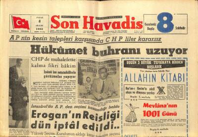 Son Havadis Gazetesi 8 Aralık 1963 - Şoförler Yılda 12 Milyon Lira Ceza Ödüyorlar... GZ65327 - 1