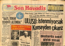 Son Havadis Gazetesi 8 Aralık 1981 -Batı , Terör Tehditi Altında GZ65388 - 1
