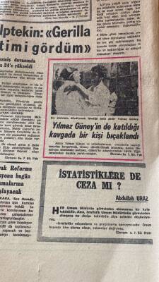 Son Havadis Gazetesi 8 Ekim 1971 - Yılmaz Güneyin de Katıldığı Kavgada Bir Kişi Bıçaklandı GZ114321 - 2