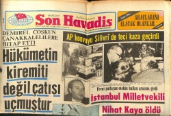 Son Havadis Gazetesi 8 Ekim 1979 - İstanbul Milletvekili Nihat Kaya Öldü - Demireli Kahreden Olay GZ102227 - 1
