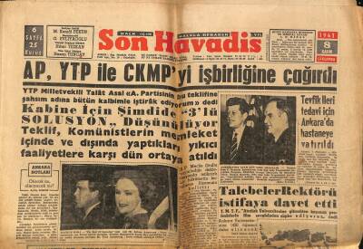 Son Havadis Gazetesi 8 Kasım 1961 - Umumi Af 500 Bin Kişiyi Sevindirecek - AP , YTP İle CKMPyi İşbirliğine Çağırdı GZ124371 - 1