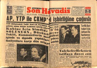 Son Havadis Gazetesi 8 Kasım 1961 - Umumi Af 500 Bin Kişiyi Sevindirecek GZ69500 - 2