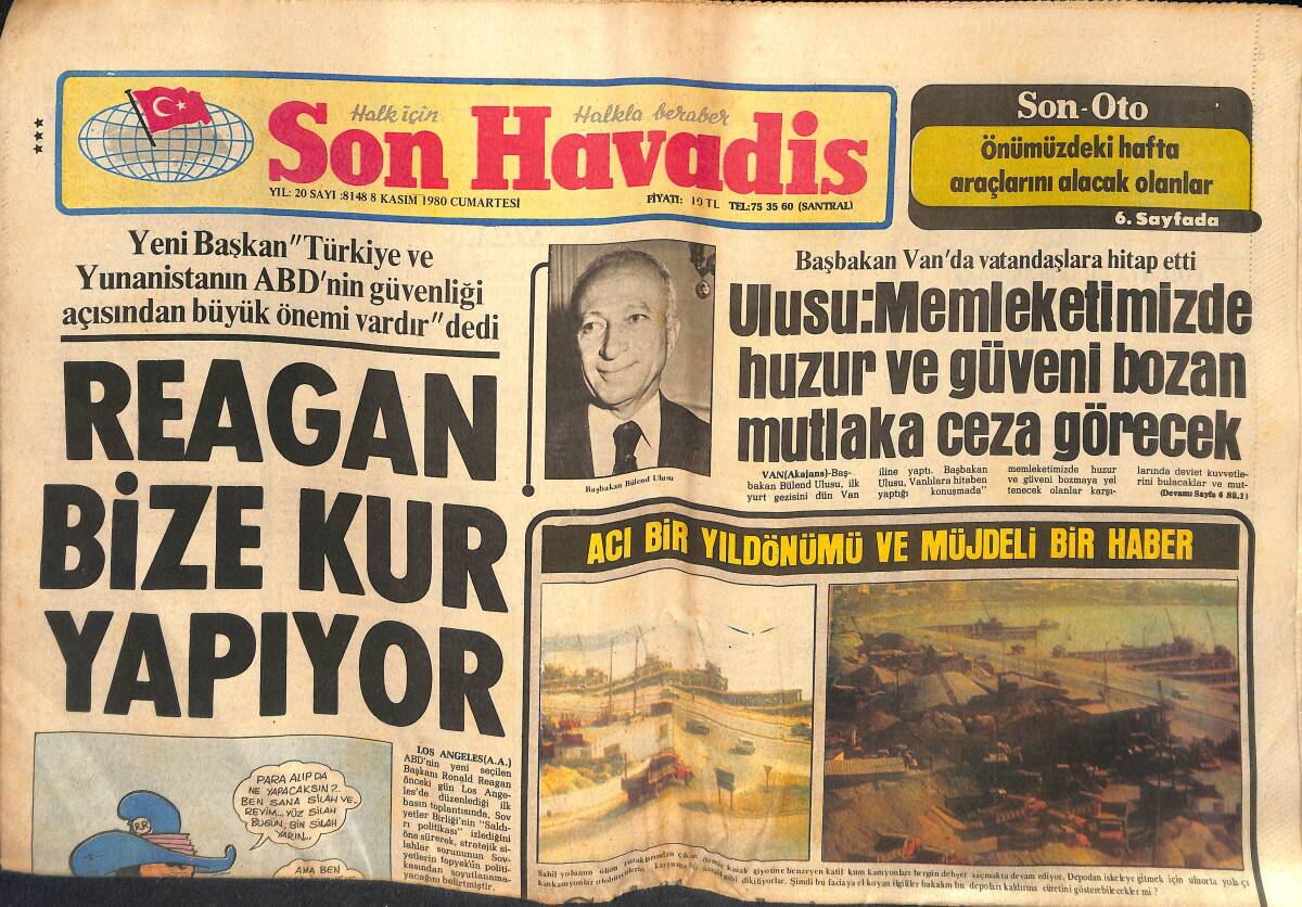 Son Havadis Gazetesi 8 Kasım 1980 - Irak'a Esir Düşen İranlı Bakanın Durumu Ağır - Bülent Ersoy Cezaevinde Çıktı 48 Günün Acısını Çıkarıyor GZ133278 - 1
