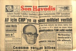 Son Havadis Gazetesi 8 Mayıs 1962 - Gümüşpalaya Tam Yetki Verildi GZ102101 - 2