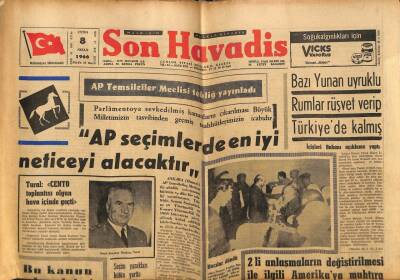 Son Havadis Gazetesi 8 Nisan 1966 - Bazı Yunan Uyruklu Rumlar Rüşvet Verip Türkiyede Kalmış GZ77460 - 1