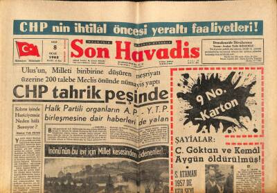 Son Havadis Gazetesi 8 Ocak 1963 - Emekli Subaylar Fen Dersi Veriyor GZ74149 - 1