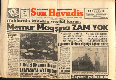 Son Havadis Gazetesi 9 Aralık 1961 - İskenderun Ve Adanada Çocuk Kaçırma Salgını GZ102021 - 2