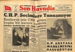 Son Havadis Gazetesi 9 Aralık 1963 - CHP Seçimlere Yanaşmıyor GZ65328 - 1