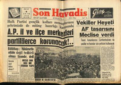 Son Havadis Gazetesi 9 Ekim 1962 - Yemen Çok Karışık Bir Durumda GZ69246 - 1