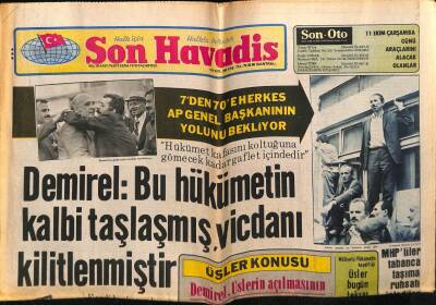 Son Havadis Gazetesi 9 Ekim 1978 - Minik Serçe Ajda Pekkanın Tahtına Konacak GZ72349 - 1