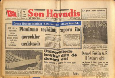 Son Havadis Gazetesi - 9 Kasım 1966 - Üniversitede Boykot Dünde Devam Etti - İlhami Soysal Kendini Dövenleri Teşhis Etti GZ124236 - 1