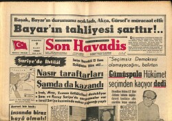 Son Havadis Gazetesi 9 Mart 1963 - Nasır Taraftarları Şamda da Kazandı GZ102040 - 1