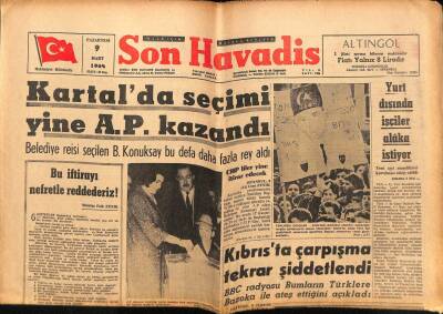 Son Havadis Gazetesi 9 Mart 1964 - Kıbrısta Çarpışma Tekrar Şiddetlendi GZ69828 - 2