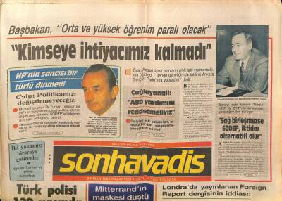 Son Havadis Gazetesi 9 Nisan 1984 - Fransa Hükümeti Türk Düşmanlarına Para Yardımı Yapıyor - Türk Polisi 139 Yaşında GZ121170 - 1