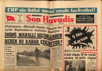 Son Havadis Gazetesi 9 Ocak 1963 - Orhan İlter Gizli Teşkilat Kuruyor GZ74150 - 1